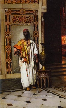 Árabe Painting - guerrero inclinado Ludwig Deutsch Orientalismo Árabe